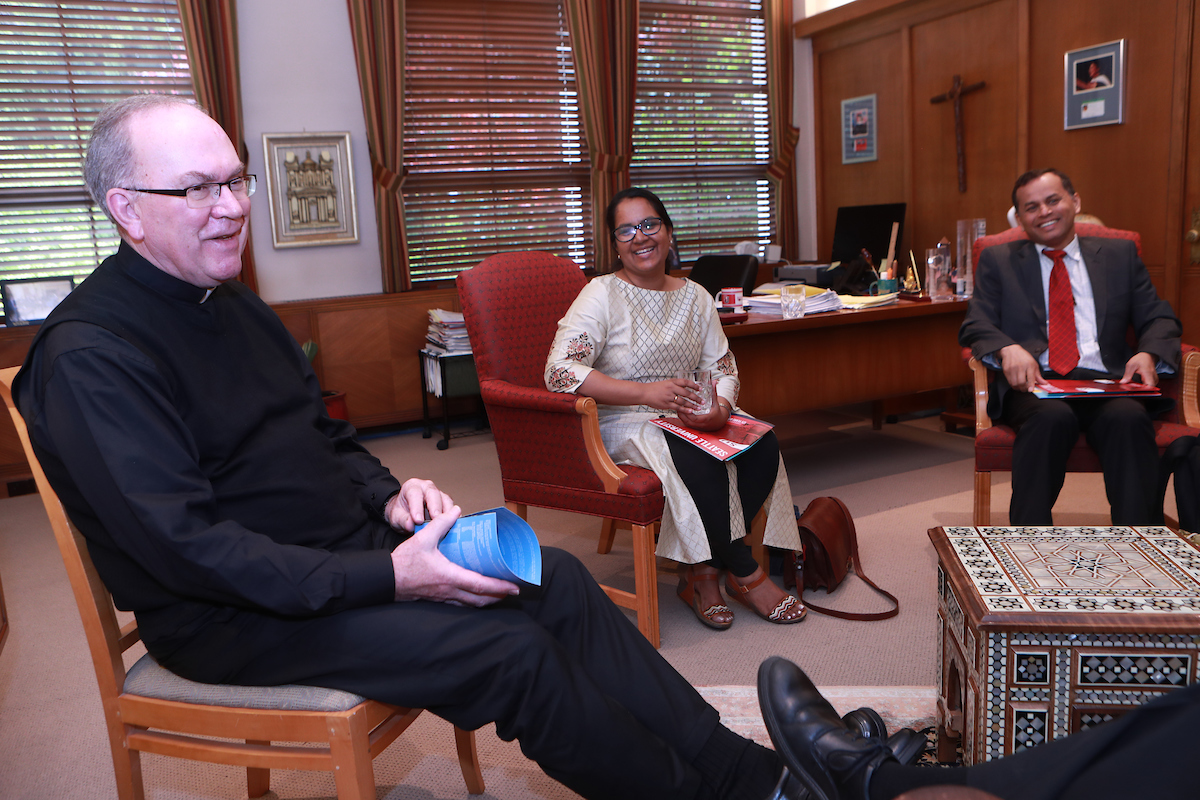 Father Steve in office