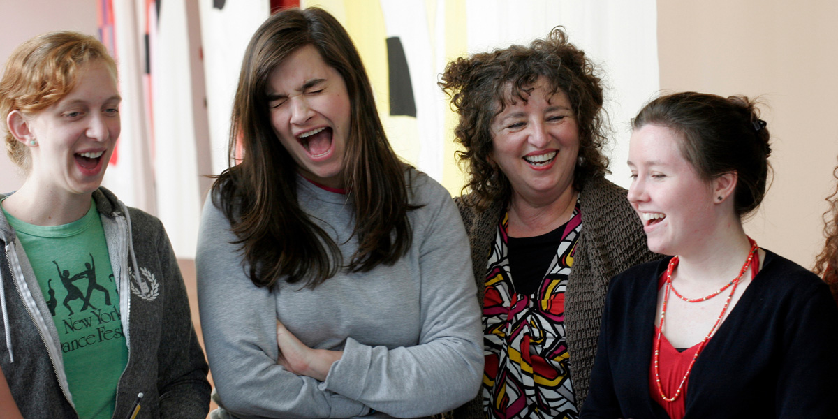 Seattle U students rehearsing for a musical