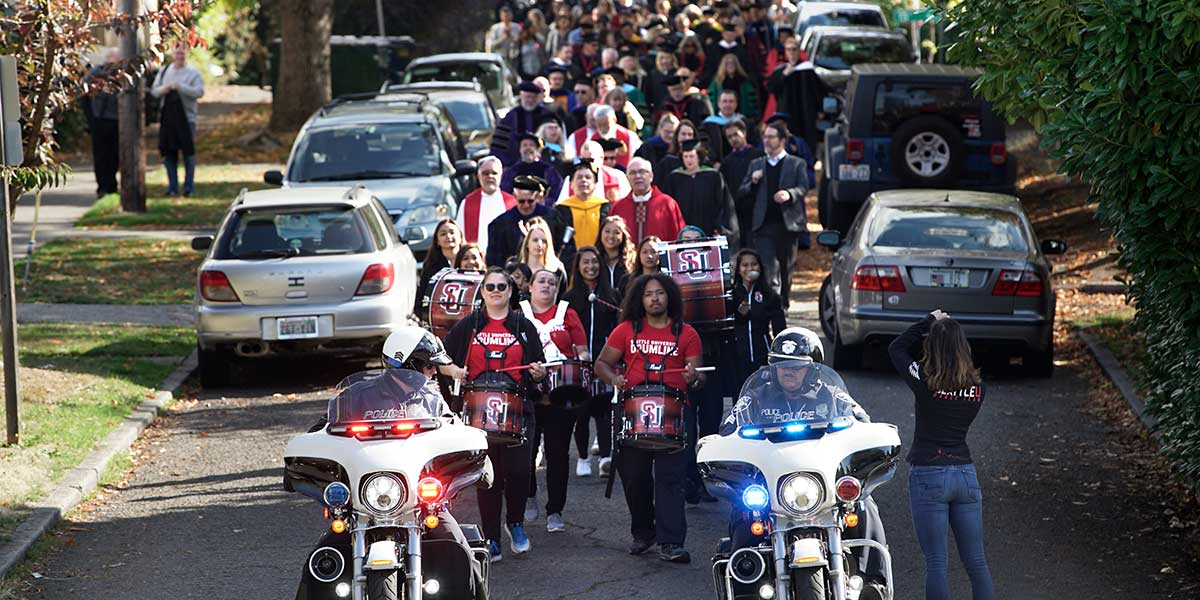 Student March to the Mass of the Holy Spirit on Oct. 4 at Immaculate Conception Church