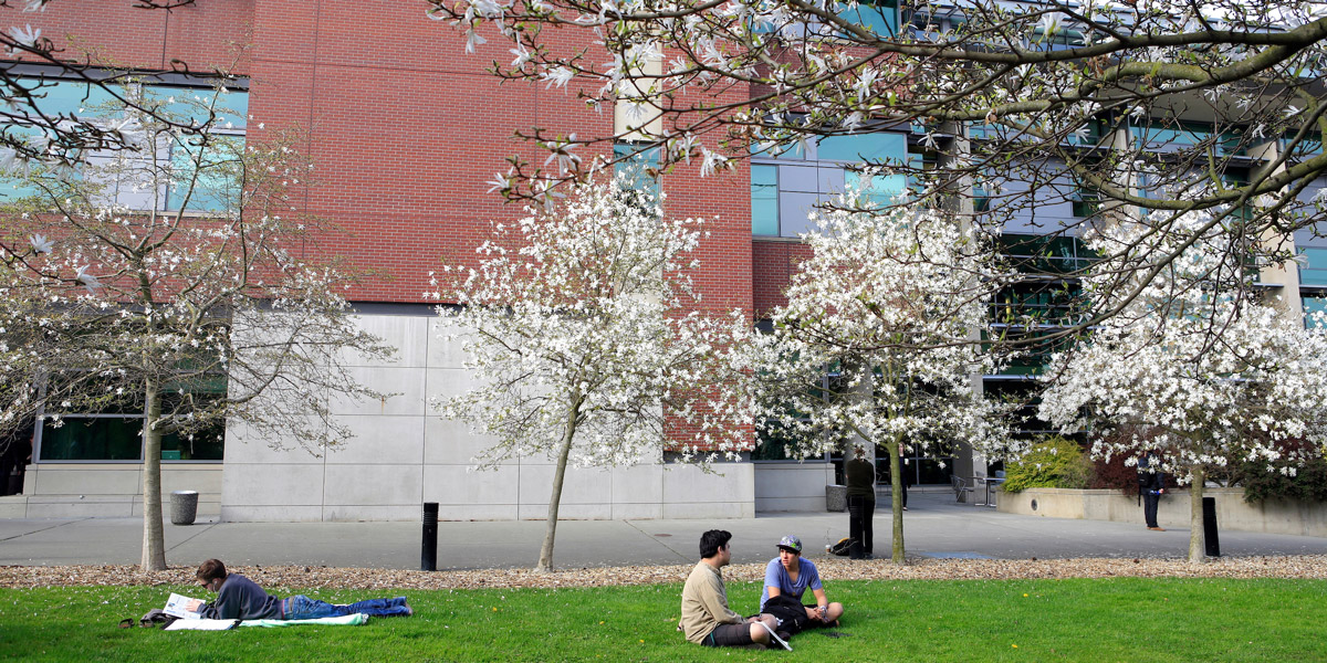 SU campus in the Spring