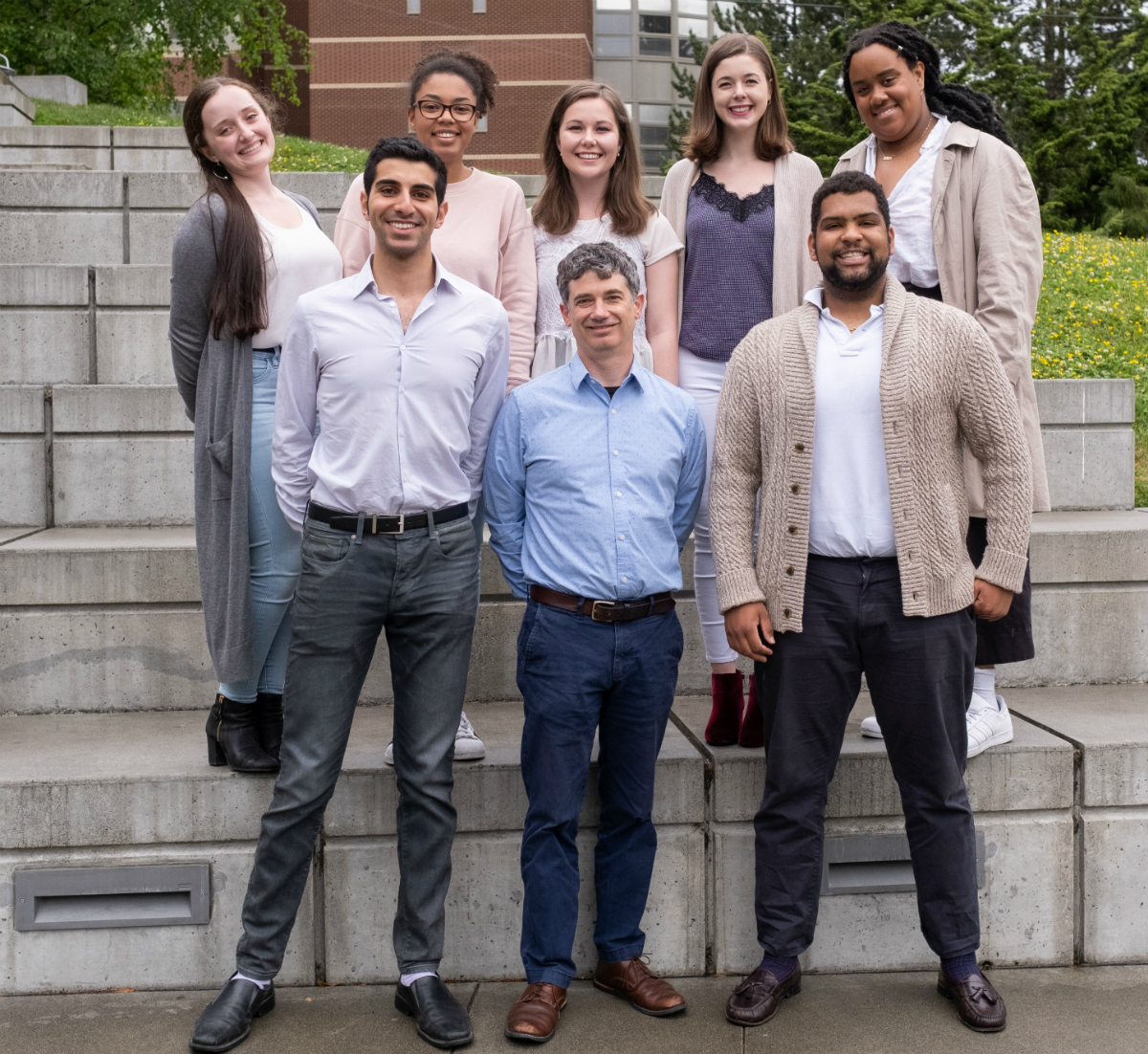 Seattle U Ethics Bowl team members and coach