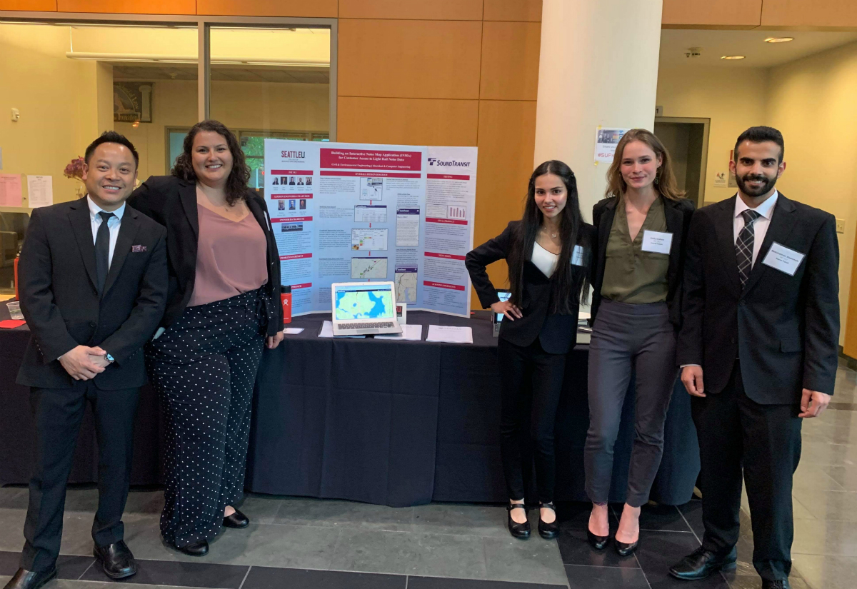 Seattle U student team members who won an award