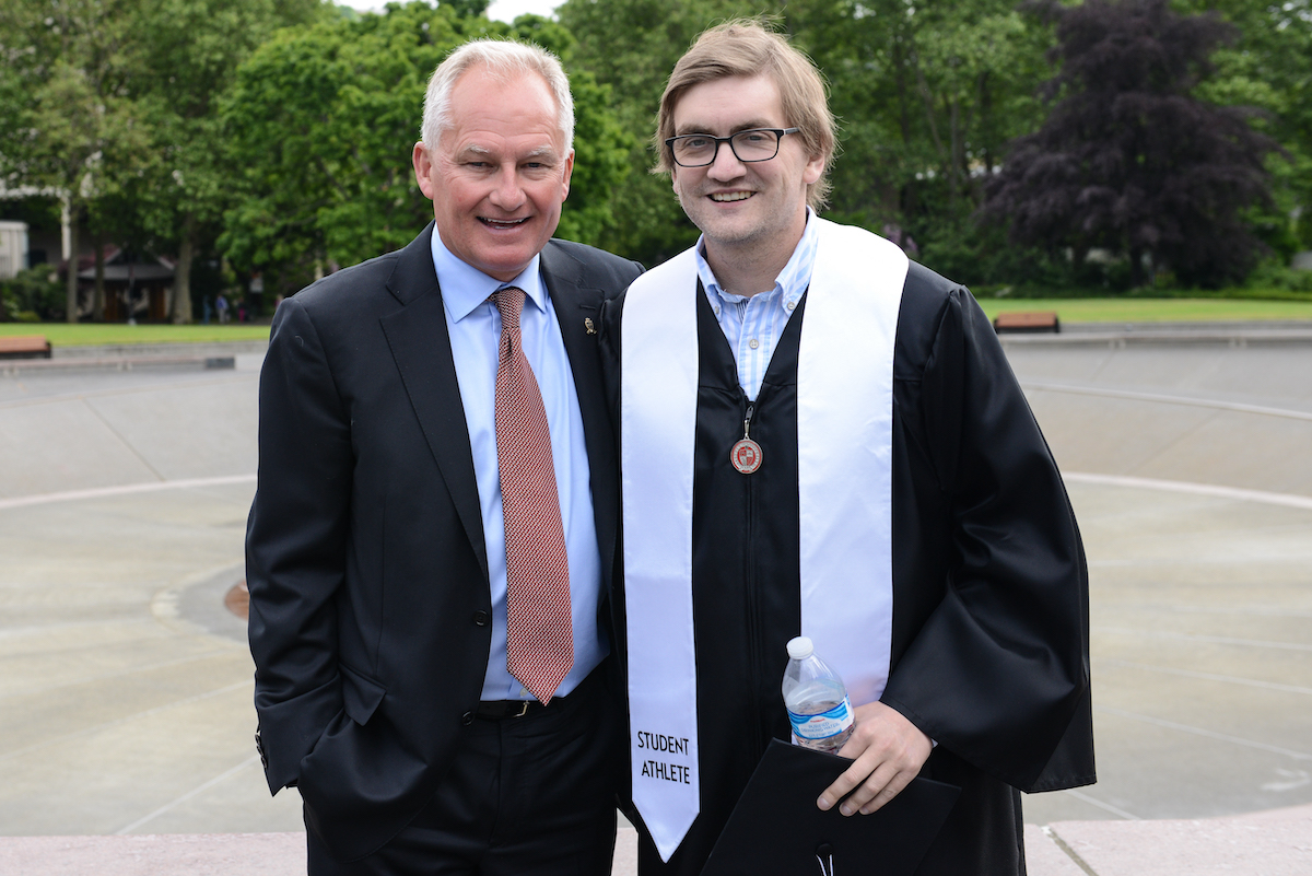 Photo of Steven Jenkins with Coach Pete Fewing.