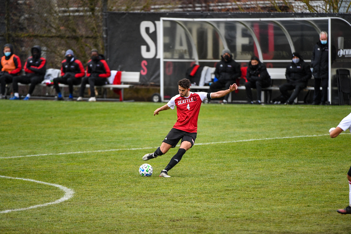 Soccer player Hal Uderitz captured during a game.