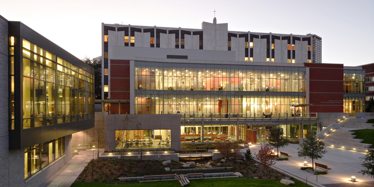 Lemieux Library at dawn