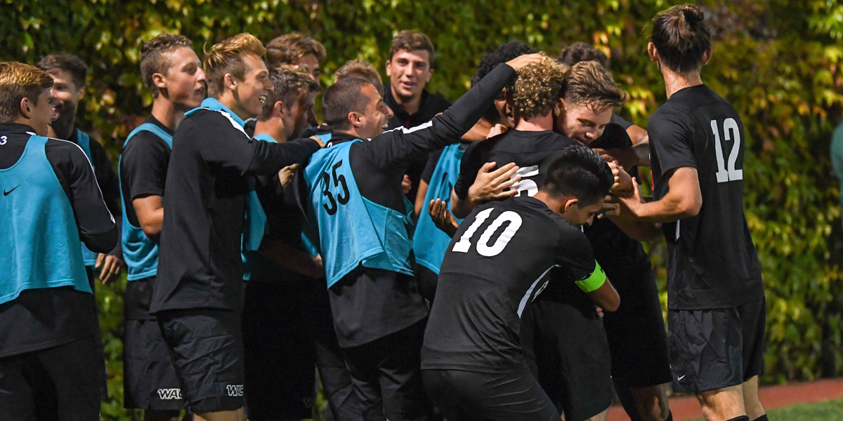 Seattle U Men's Soccer Team celebrating