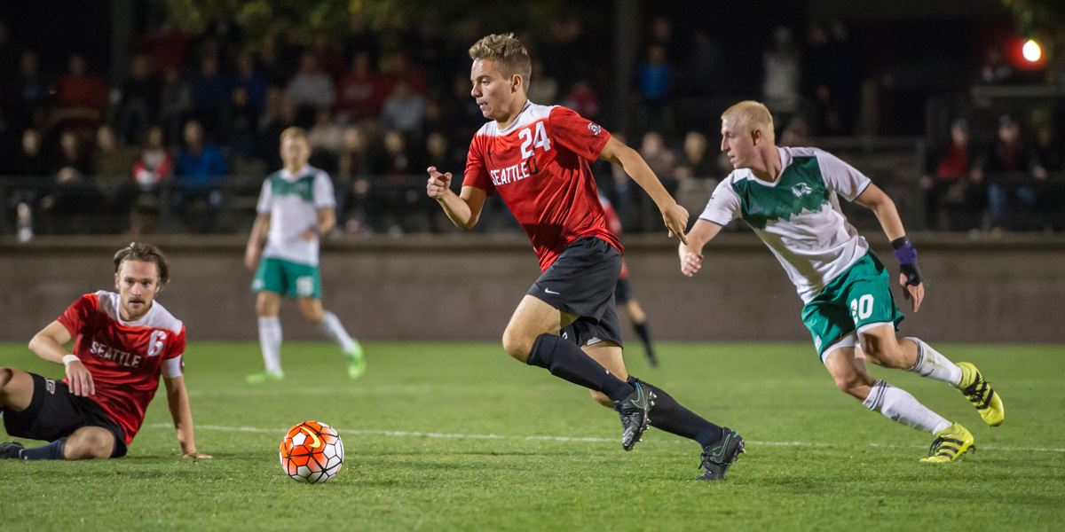 SU Men's Soccer Team playing at Championship Field