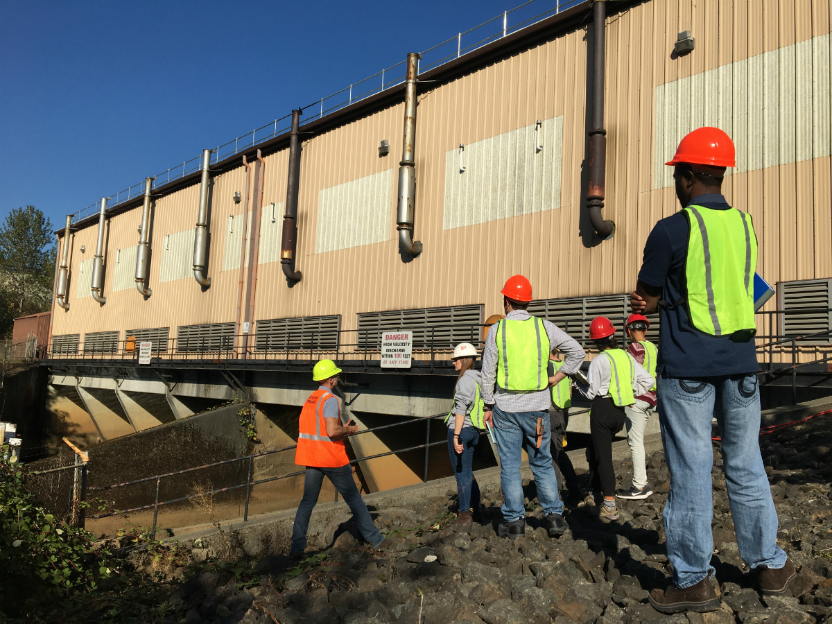 Seattle University student team at Black River Pump Station