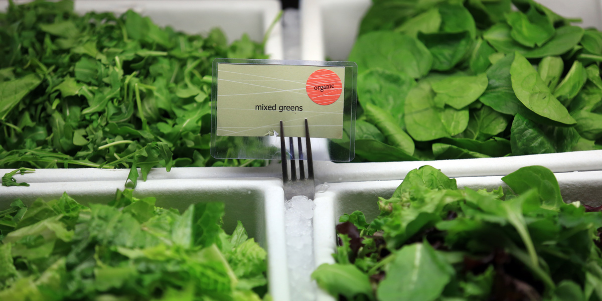 Organic mixed greens at Cherry Street Market