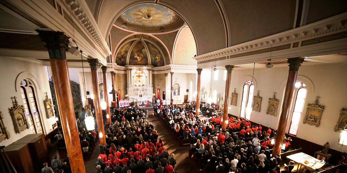 Ariel view of the Mass of the Holy Spirit